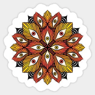 Trippy weird eyes flower psychedelic art Sticker